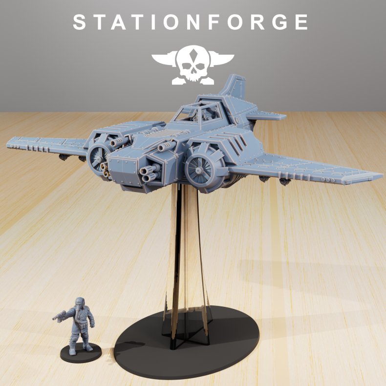 GrimGuard SF-19A Fighter Plane  Resin Printed Bits Set for Grimdark Wargames &amp; Tabletop RPGs