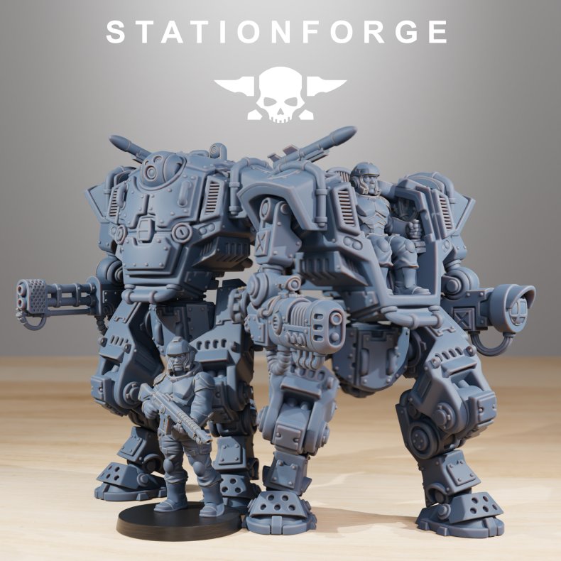 Vaskar Warmech  Customizable Grimdark Wargame Mech Kit for Tabletop Battles &amp; DnD