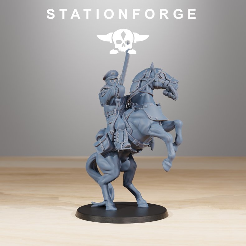 GrimGuard Cavalry Captain  Resin Printed Miniature Bits for Grimdark Wargames &amp; Tabletop RPGs