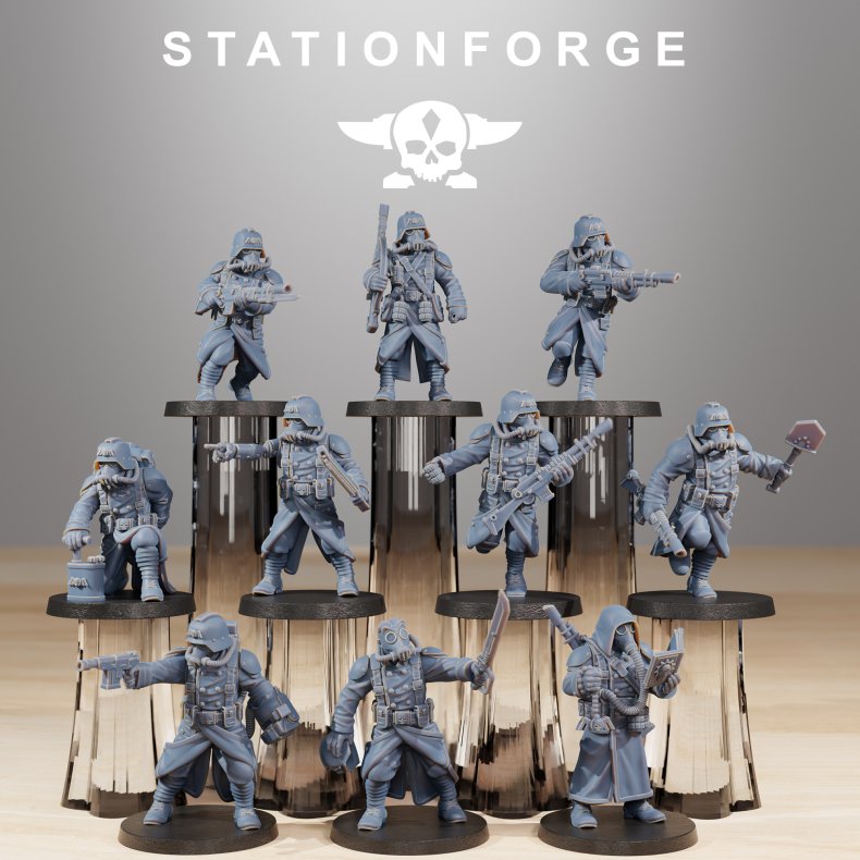 GrimGuard Acolytes  Modular Bits Set for Grimdark Wargames &amp; Tabletop RPGs