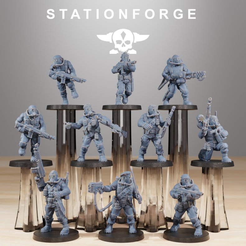 GrimGuard Jungle Fighters  Resin Printed Miniature Bits Set for Grimdark Wargames &amp; Tabletop RPGs