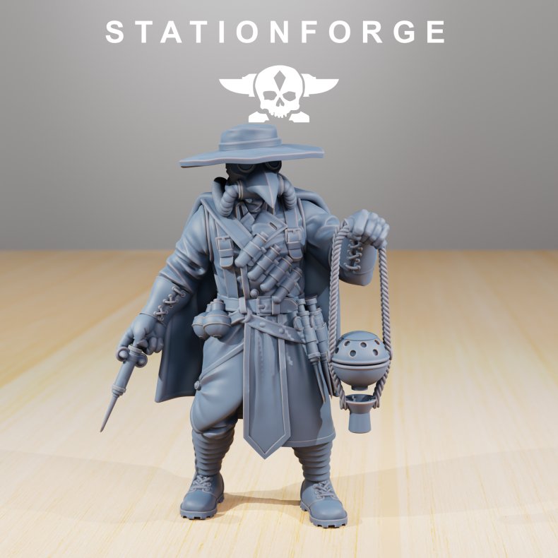 GrimGuard Plague Doctor  Resin Printed Miniature Bits for Grimdark Wargames &amp; Tabletop RPGs