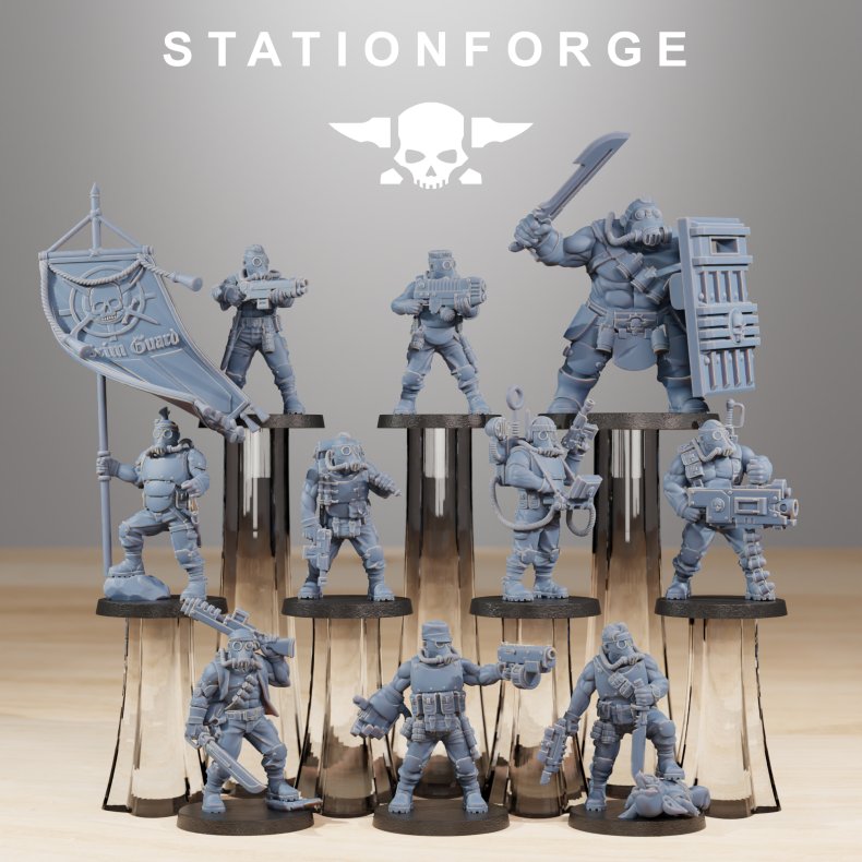 GrimGuard Hunters  Modular Miniature Bits Set for Grimdark Wargames &amp; Tabletop RPGs
