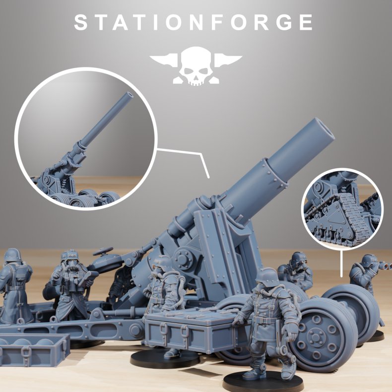 GrimGuard Heavy Artillery  Resin Printed Miniature Bits for Grimdark Wargames &amp; Tabletop RPGs