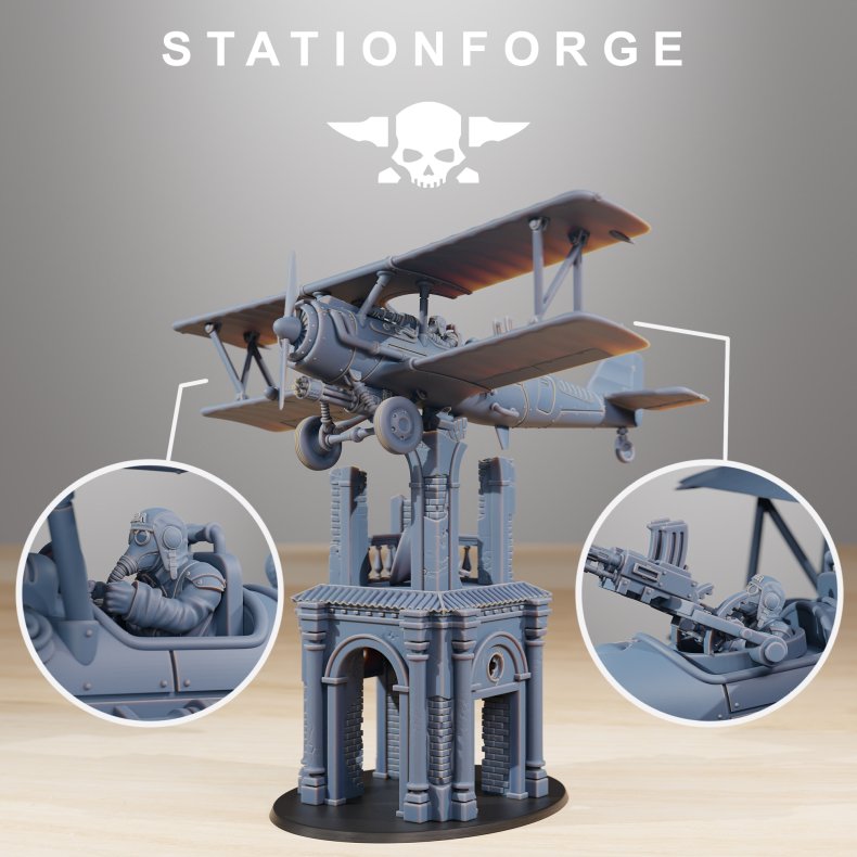 GrimGuard SF-14A Biplane  Grimdark Wargame Miniature Bits