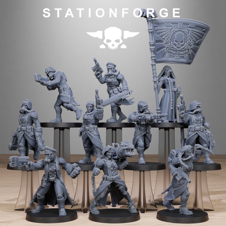 GrimGuard Sisters  Grimdark Female Guard Miniatures Set