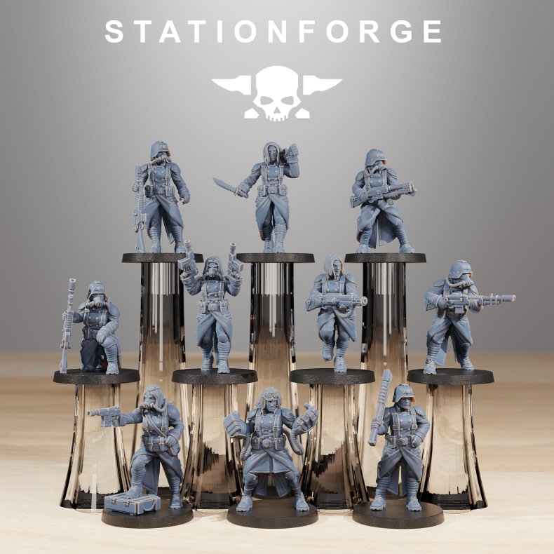 GrimGuard  Sisters of War Miniature Bits Set | Grimdark Wargames Infantry