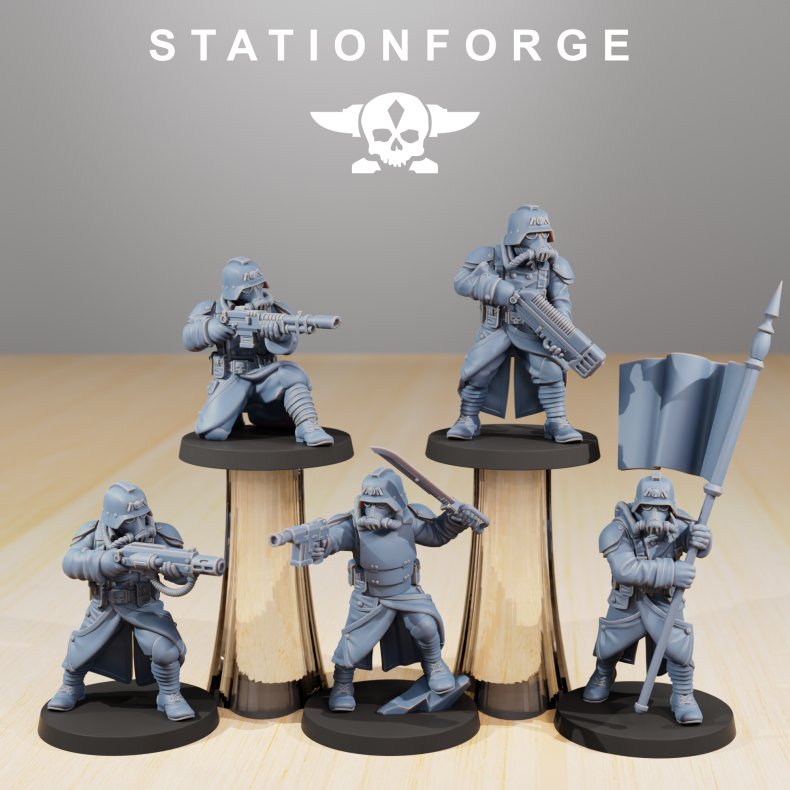 GrimGuard Command Force  Resin Printed Miniature Bits for Grimdark Wargames