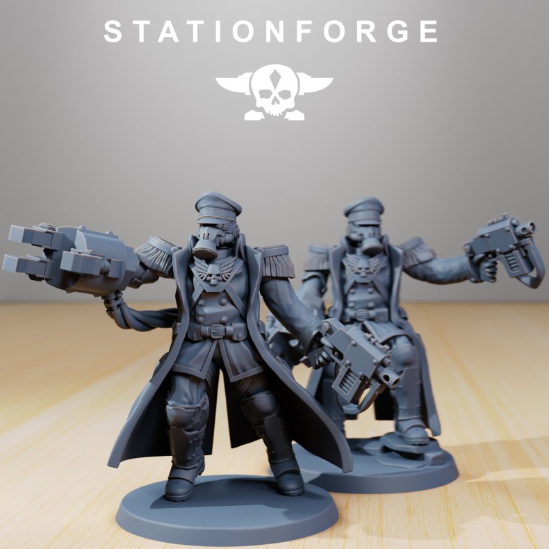 GrimGuard Officers (set of 2)  Grimdark Wargames Miniature Bits Set