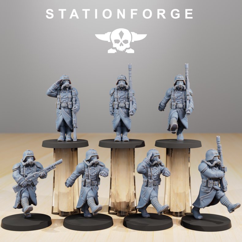 GrimGuard Marching Poses  Resin Printed Bits for Grimdark Wargames &amp; Tabletop RPGs
