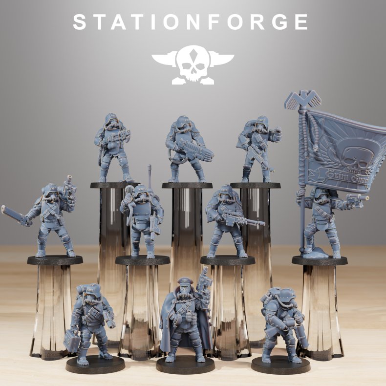 GrimGuard Ironclads  Resin Printed Miniature Bits Set for Grimdark Wargames &amp; Tabletop RPGs