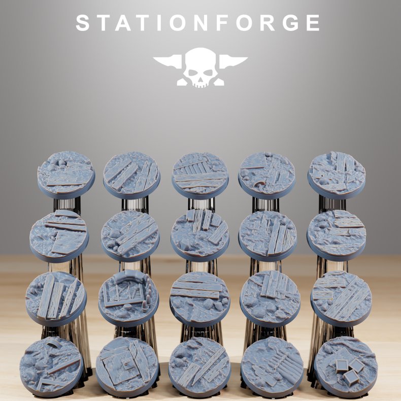 25mm Trench Bases &amp; Toppers Set  Grimdark Wargame Accessories