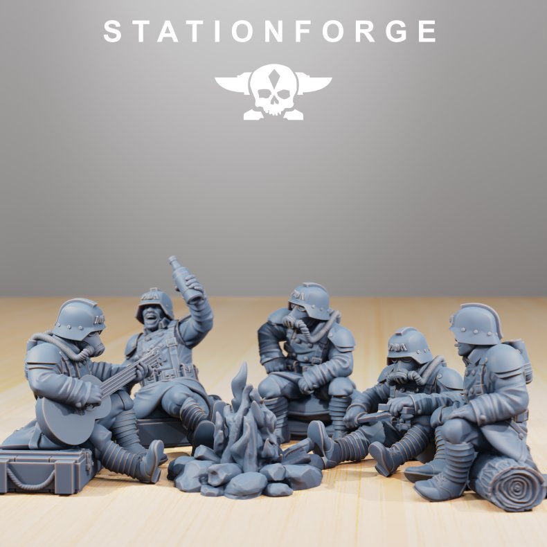 GrimGuard Comrades  Resin Printed Miniature Bits Set for Grimdark Wargames &amp; Tabletop RPGs