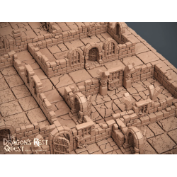 Deluxe 3D Modular Game Board - Compatible with HeroQuest &amp; Dungeon Crawlers | 102x75cm 