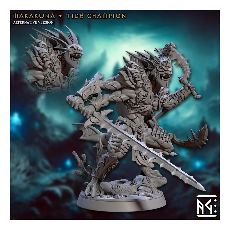 Makakuna  Jurakin Tide Champion (Mirmidons of the Death-Tide) | 32mm Resin Miniature