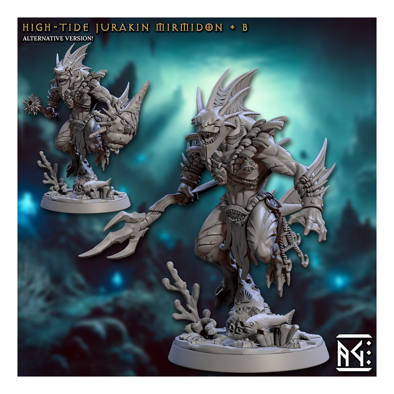 High-Tide Jurakin Mirmidon  B | 32mm Resin Miniature | Mirmidons of the Death-Tide