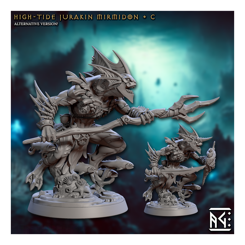 High-Tide Jurakin Mirmidon  C | 32mm Resin Miniature | Mirmidons of the Death-Tide