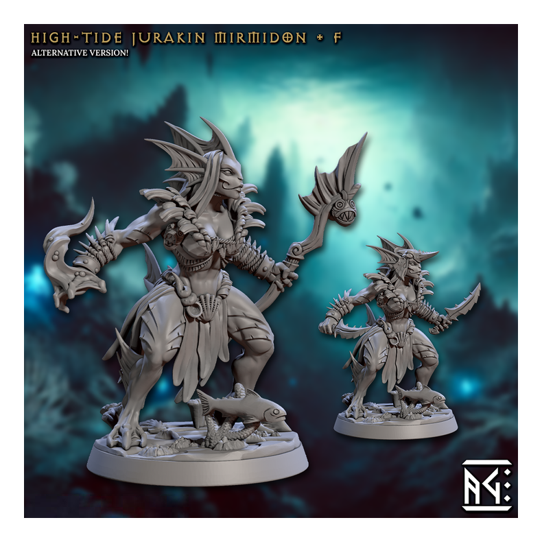 Tidal High-Tide Jurakin Tidewitch  F | Mirmidons of the Death-Tide | 32mm Resin Miniature