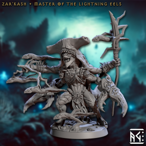 Zarâ€™Krash - Master of the Lightning Eels (Mirmidons of the Death-Tide) | 32mm Resin Miniature