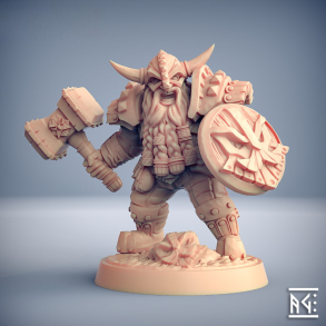 Dwarven Defender - A | Modular 32mm Fantasy Dwarf Miniature (Resin)