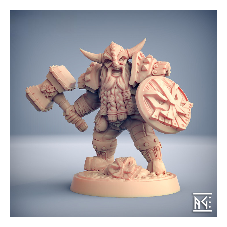 Dwarven Defender  A | Modular 32mm Fantasy Dwarf Miniature (Resin)
