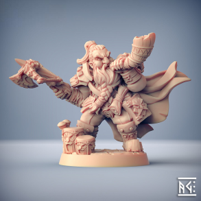 Flokir the Skald - Modular Dwarven Bard Hero | 32mm Resin Miniature