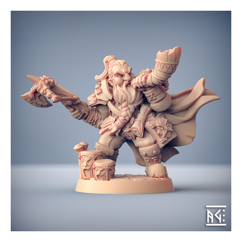 Flokir the Skald  Modular Dwarven Bard Hero | 32mm Resin Miniature