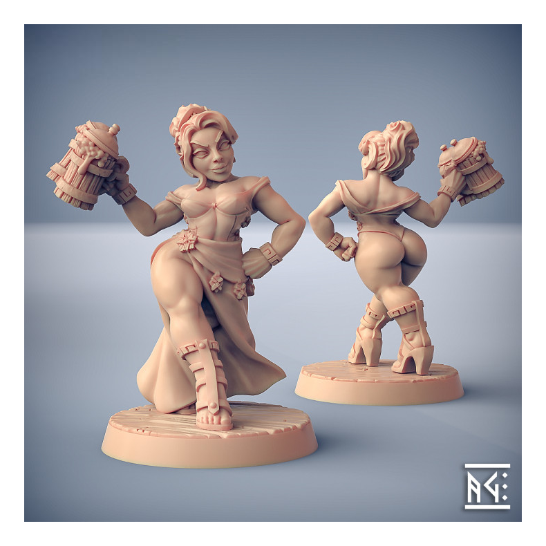 Fraia  Dwarven Beauty (Fantasy Pinup) | 32mm Resin Miniature for D&D &amp; Tabletop RPGs
