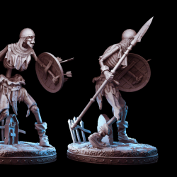 Undead Skeleton Warrior - 32mm Resin Miniature