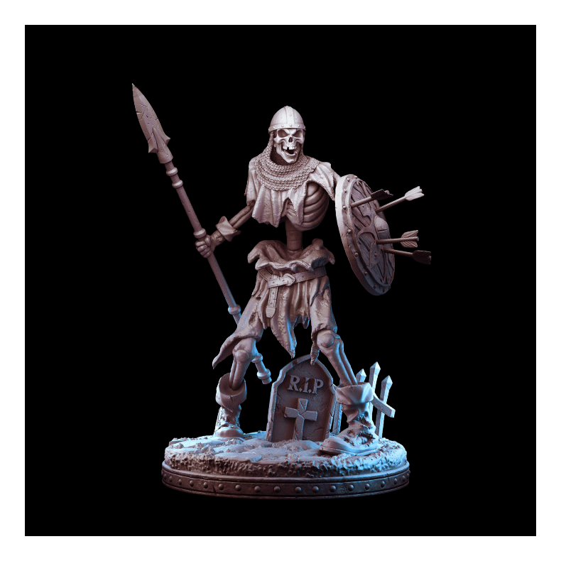 Undead Skeleton Warrior  32mm Resin Miniature