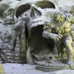 Cave Entrance Terrain - 3D Printed Fantasy Skull Rock Scenery for Wargames &amp; RPG