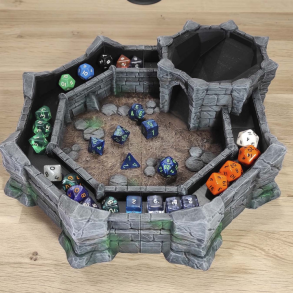 Dice Tower with Tray - Castle-Style Dice Arena for Tabletop RPGs