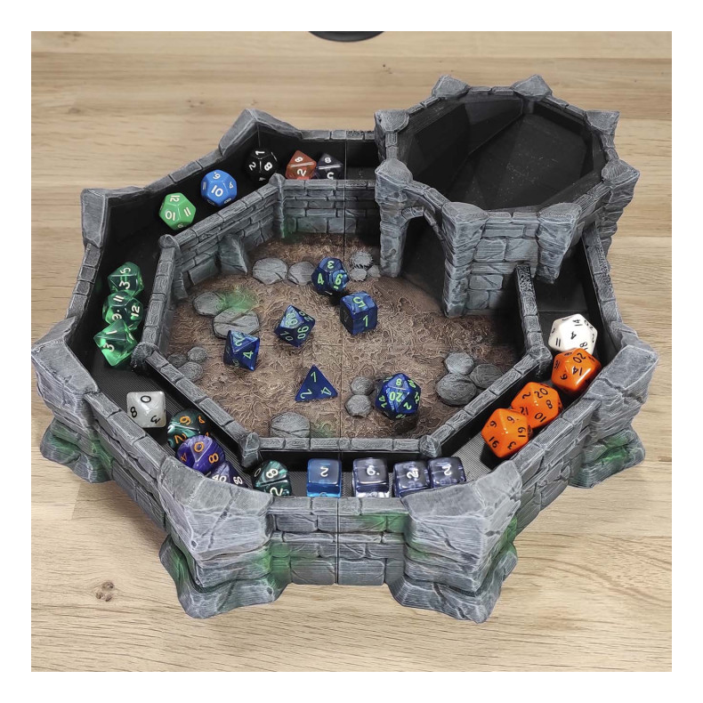 Dice Tower with Tray  Castle-Style Dice Arena for Tabletop RPGs