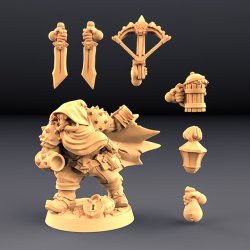 Merrian Silverfinger - Dwarven Thief Hero (Modular Resin Miniature)