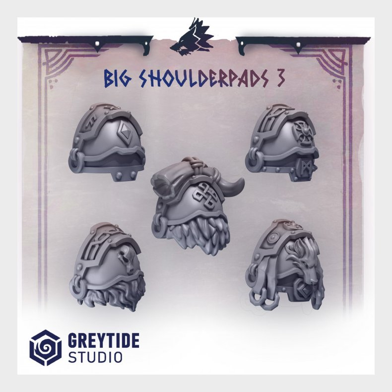 Big Shoulderpads 3  Custom Shoulder Armor Bit Set for Grimdark Miniatures, Wargames &amp; DnD