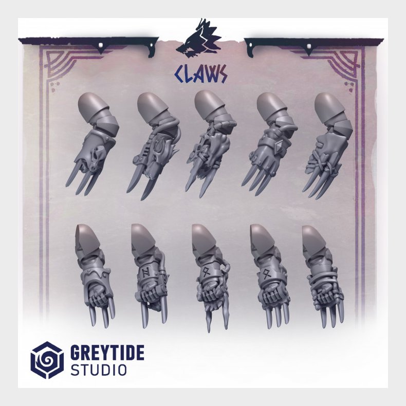 Claws  Grimdark Combat Arm Bit Set for Tabletop Miniatures, Wargames &amp; DnD