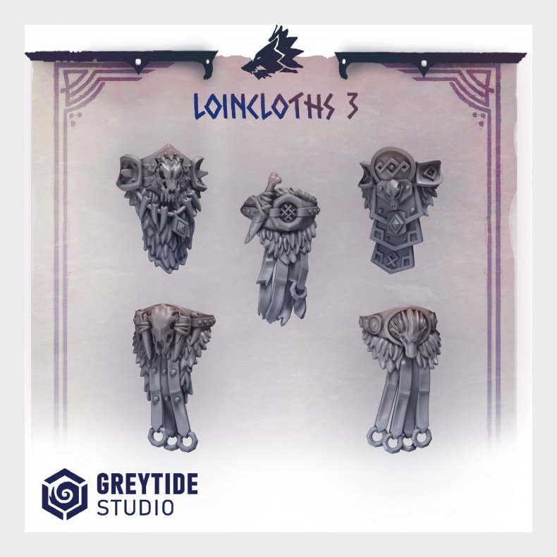 Loincloths 3  Resin Miniature Bits for 2832mm Scale | Grimdark Wargaming &amp; DnD Customization