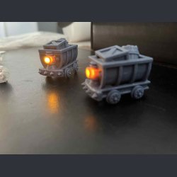 Mine Cart - LED-Ready Resin Terrain Piece (32mm Scale for DnD &amp; Tabletop RPGs)