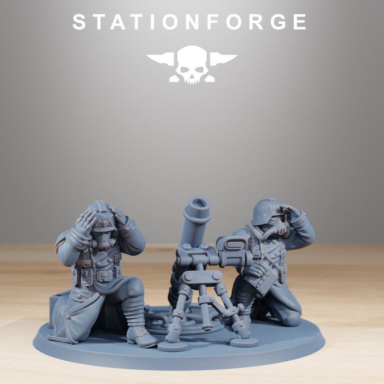 GrimGuard Battle Weapons  Mortar Team for Grimdark Wargames