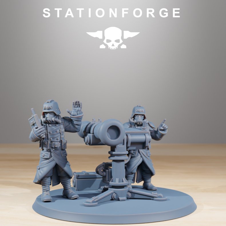 GrimGuard Battle Weapons  Rocket Launcher Team for Grimdark Wargames