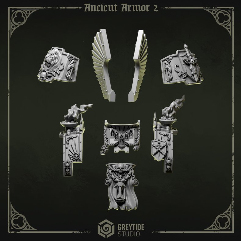 Ancient Armor 2  Gothic Conversion Bits for Grimdark Miniatures