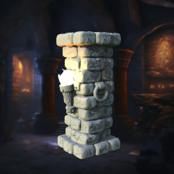 Column with Torch - LED-Ready Terrain (32mm Scale for DnD &amp; Tabletop RPGs)
