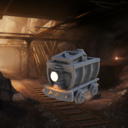 Mine Cart - LED-Ready Resin Terrain Piece (32mm Scale for DnD &amp; Tabletop RPGs)