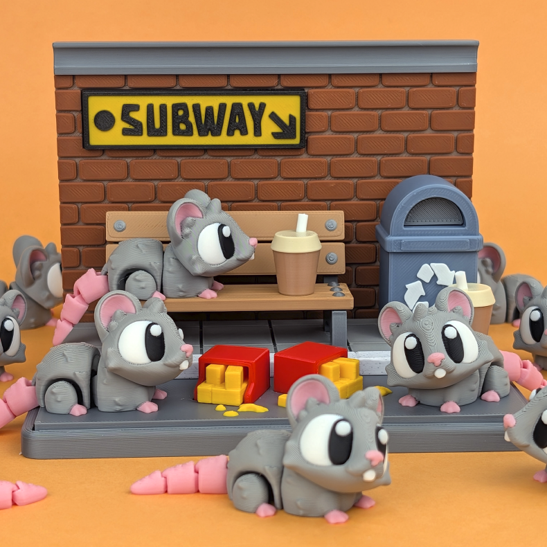 Rats Play Set � Miniaturemilj� til Flexi Rotter