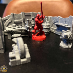 Medieval Forge with Anvil and flickering LED light