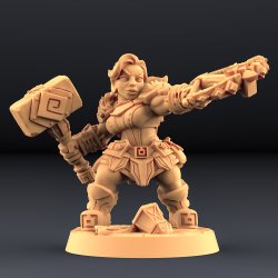 Dwarven Oathbreaker - E (Lady) Modular Hero | 32mm Resin Miniature for DnD &amp; Tabletop RPGs