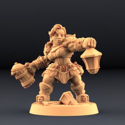Dwarven Oathbreaker - E (Lady) Modular Hero | 32mm Resin Miniature for DnD &amp; Tabletop RPGs
