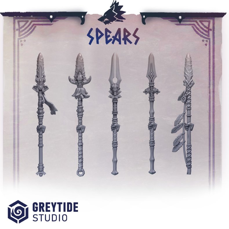 Spears  Grimdark Weapon Bit Set for Tabletop Miniatures