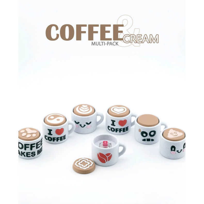 Coffee &amp; Cream Klik-Kopper � Hygge Fidget Clicker (Mini Kaffekrus)