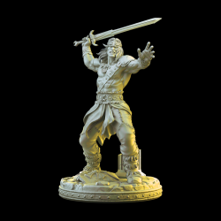 Boris the Barbarian - 3D Printed Fantasy Miniature for Tabletop RPGs &amp; Wargaming